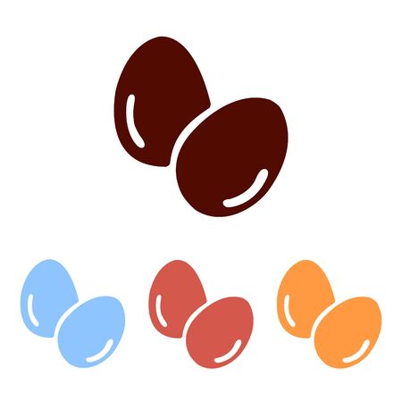 Easter eggs icon, vector. Set of different colorsのイラスト素材