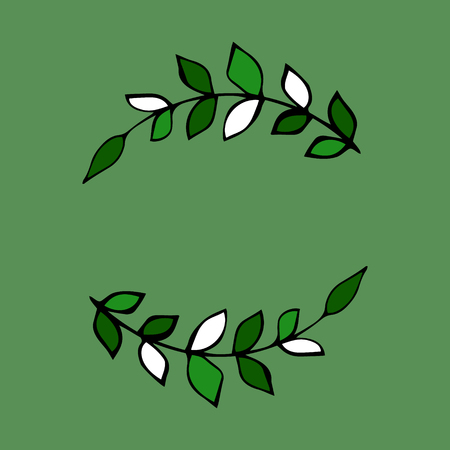 Vector simple wreath of leavesのイラスト素材