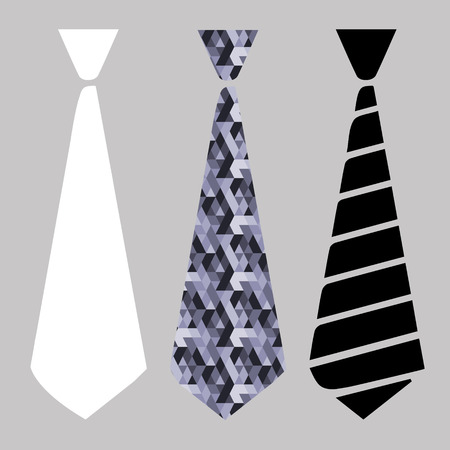 Three vector image of necktie. Neck ties vector templates.のイラスト素材