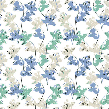 Beautiful seamless tecture with hand drawn orchids in soft pastel colors, vector. Perfect for...
