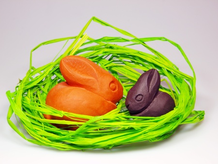 Easter and spring decoration with bunnies