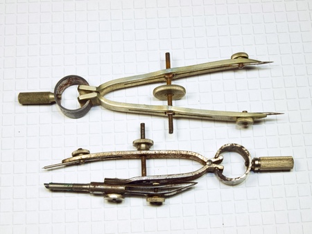 Old school drawing compassesの写真素材