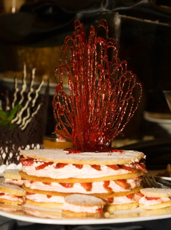 Strawberry cake and tarts for celebration