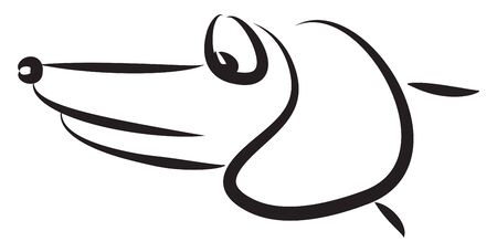 Funny drawn of dachshund dogのイラスト素材