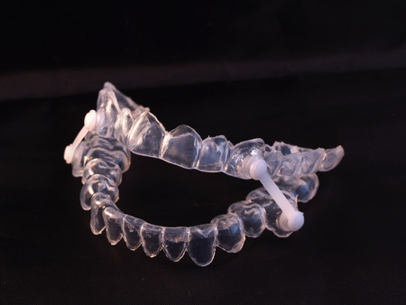 Appliance for control of movement lower jaw during sleeping as prevention of snoring - sleep apnea
