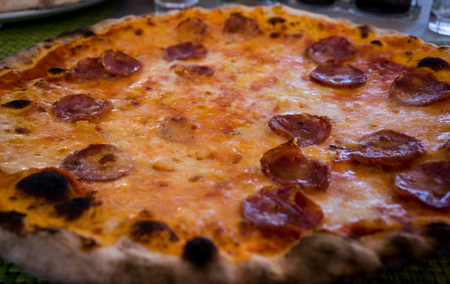 closeup view of a pizzaの写真素材