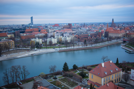 city skyline  of Wroclaw Silesia
