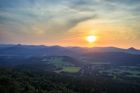 Hochwald in saxony view over the mountainsの写真素材