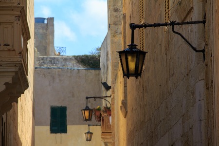 A view of old Mdina streetの写真素材