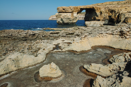 The Azure Window on the island of Gozo, Maltaの写真素材