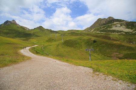 View to the Zillertal in Austrian Alpsの写真素材