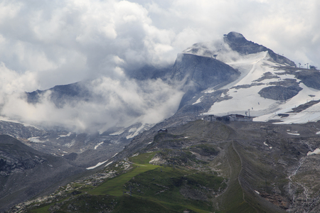 View to the Zillertal in Austrian Alpsの写真素材