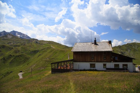 View from the Pfannk pfl near Tux in Zillertalの写真素材