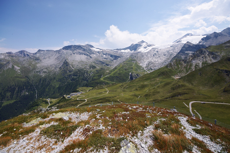 View from the Pfannk pfl near Tux in Zillertalの写真素材