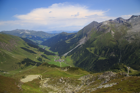 View from the Pfannk pfl near Tux in Zillertalの写真素材