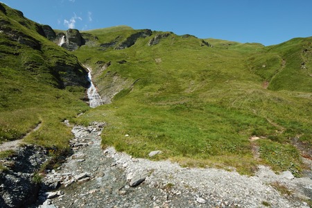 Austrian Alps Weitental cascade near Tuxの写真素材