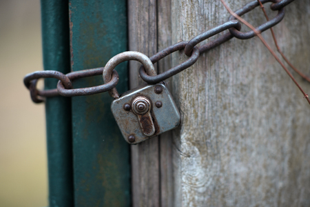 Brass padlock and chain