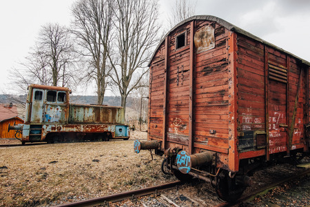 Abandoned train in Old train station