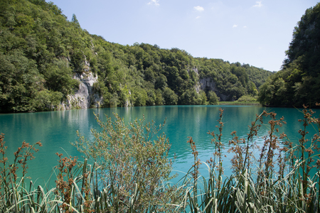 Plitvice jezero in Croatia National parkの写真素材