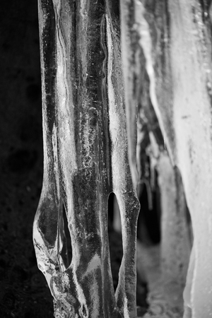 ice, icicles in waterの写真素材