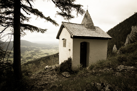 A chapel in the Bavarian Alps Breitensteinの写真素材
