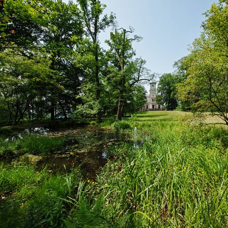 Saxony castle "Albrechtsberg" in Dresdenの写真素材
