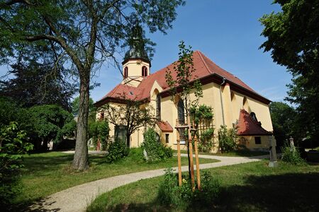 Church in Lausa, Weixdorf near Dresdenの写真素材