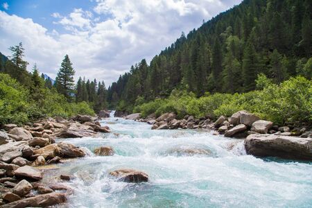 The Krimmler Ache river in the High Tauern , Austriaの写真素材