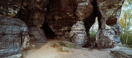 The Tisa Rocks, Tisa Walls Tiske steny, Tyssaer W nde , Czech republicの写真素材