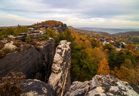 The Tisa Rocks, Tisa Walls Tiske steny, Tyssaer W nde , Czech republicの写真素材