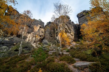 The Tisa Rocks, Tisa Walls Tiske steny, Tyssaer W nde , Czech republicの写真素材