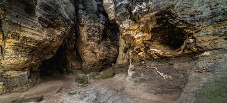 Landscape with rocks in Sandstone Mountains The Tisa Rocks, Tisa Walls (Tiske steny, Tyssaer W nde),...