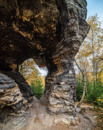 The Tisa Rocks, Tisa Walls Tiske steny, Tyssaer W nde , Czech republicの写真素材