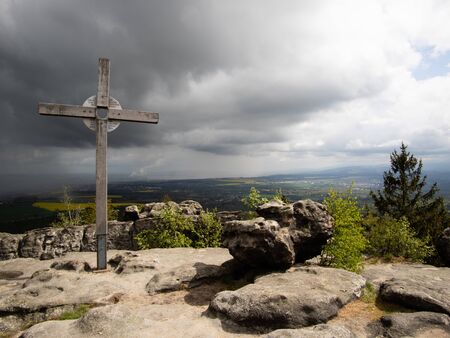 Zittau mountains, Oybin, on the Toepfer mountain saxonyの写真素材