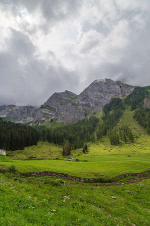 View from the HÃ¶llensteinalm l near Tux in Zillertalの写真素材
