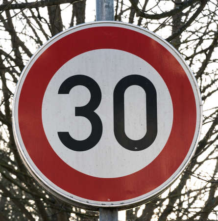 German sign maximum speed allowed is 30の写真素材
