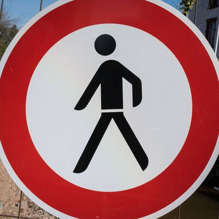 forbidden for pedestriansの写真素材