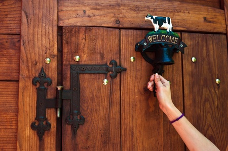 Hand that ring the bellの写真素材