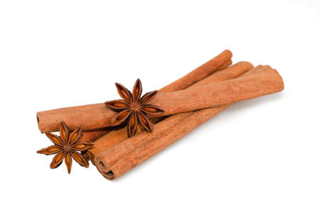 Star anise and cinnamon isolated