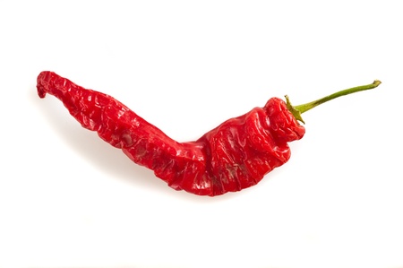 Hot chili pepper isolated on whiteの写真素材