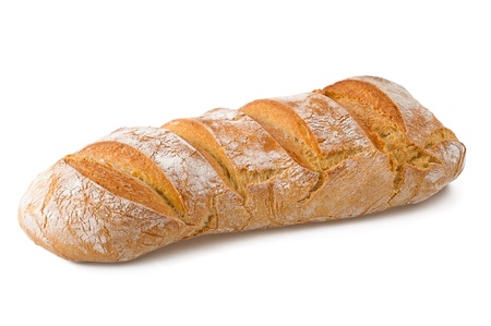 Loaf of bread isolated on white