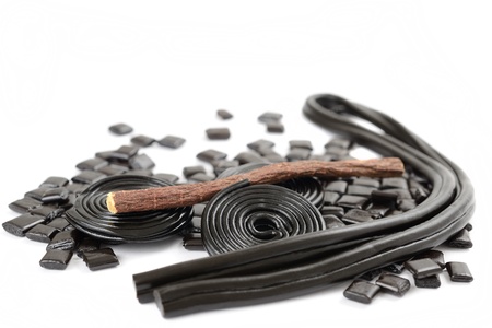 Licorice collection isolated on whiteの写真素材