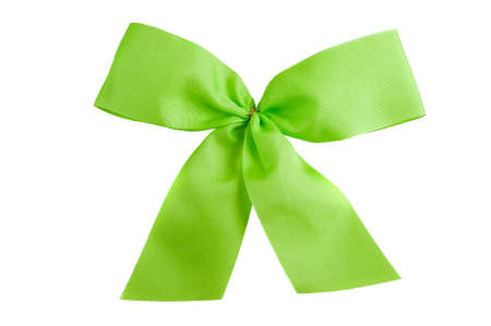 Green Bow isolated on whiteの写真素材
