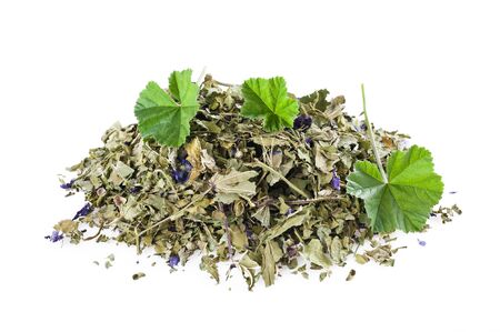 Dried mallow isolated on whiteの写真素材