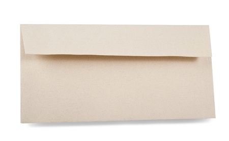 Open envelope on white backgroundの写真素材