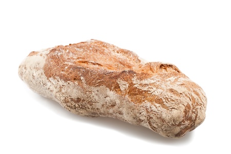 Loaf of bread isolated on whiteの写真素材