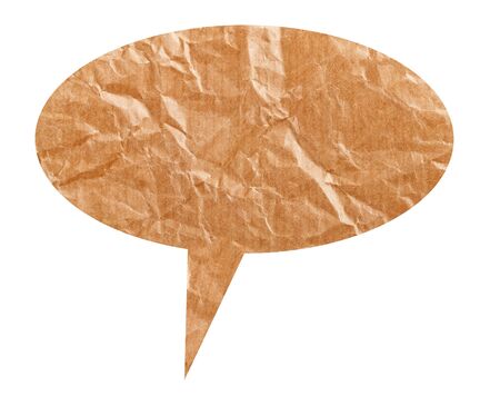 crumpled speech bubble  isolated on whiteの写真素材