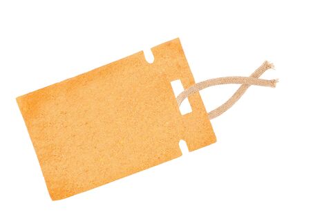 Etiquette with ribbon isolated on whiteの写真素材