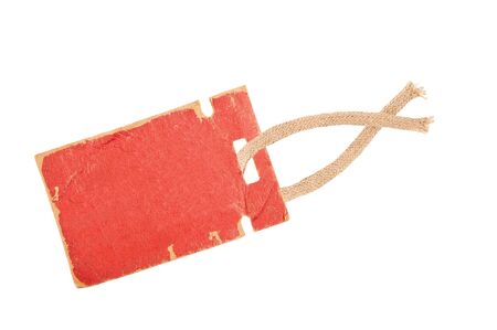 Etiquette with ribbon isolated on whiteの写真素材