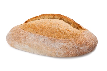 Bread loaf isolated on whiteの写真素材